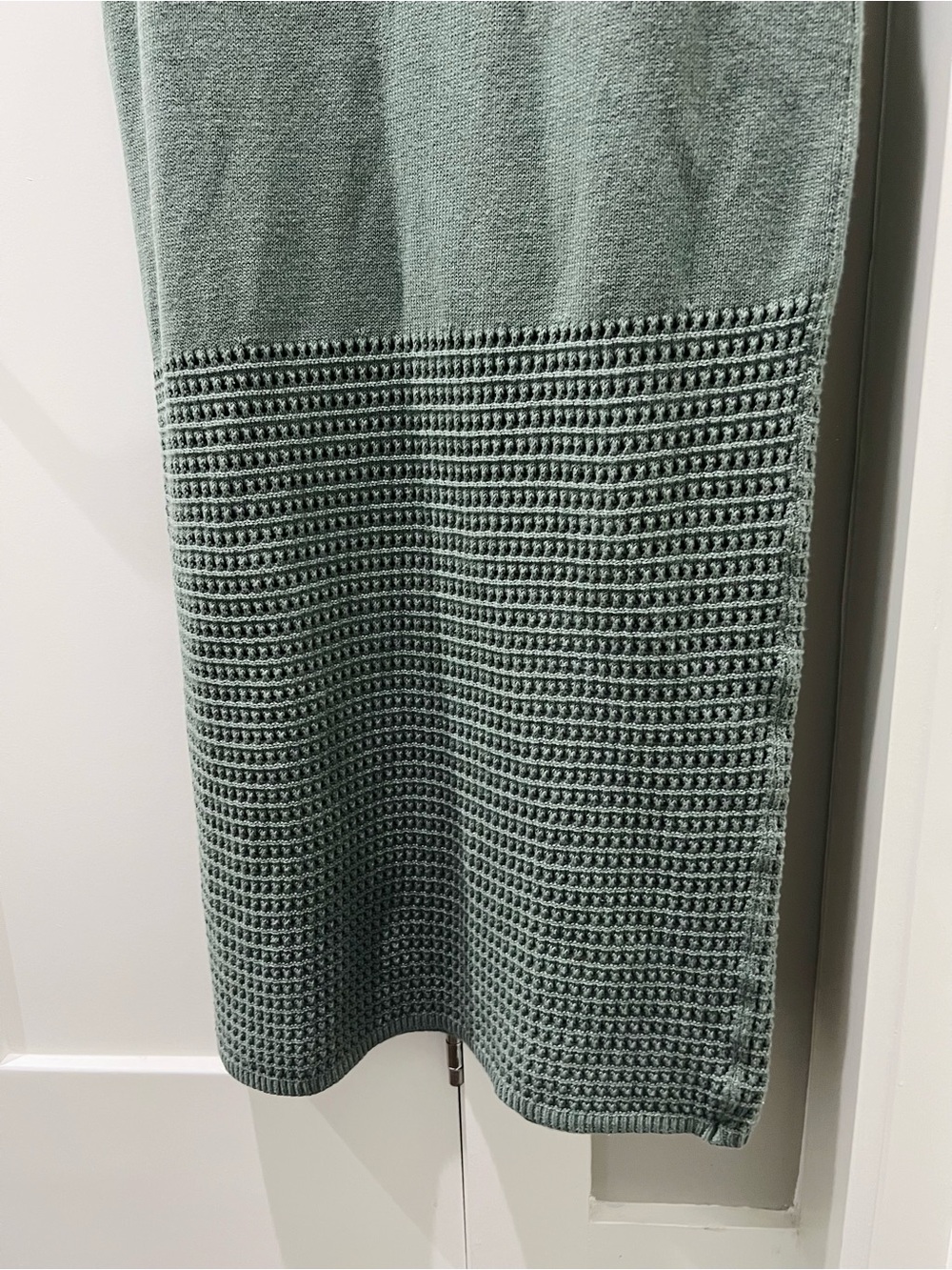 NWOT Universal Thread Sage Green Knit Tank Midi Dress Side Slit - Picture 5 of 6